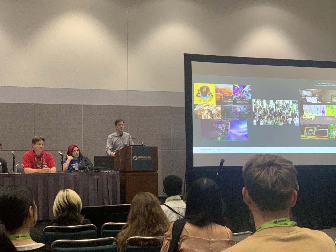 A slide from the SIGGRAPH for Beginners session which includes the cover photo of my talk (lower right).