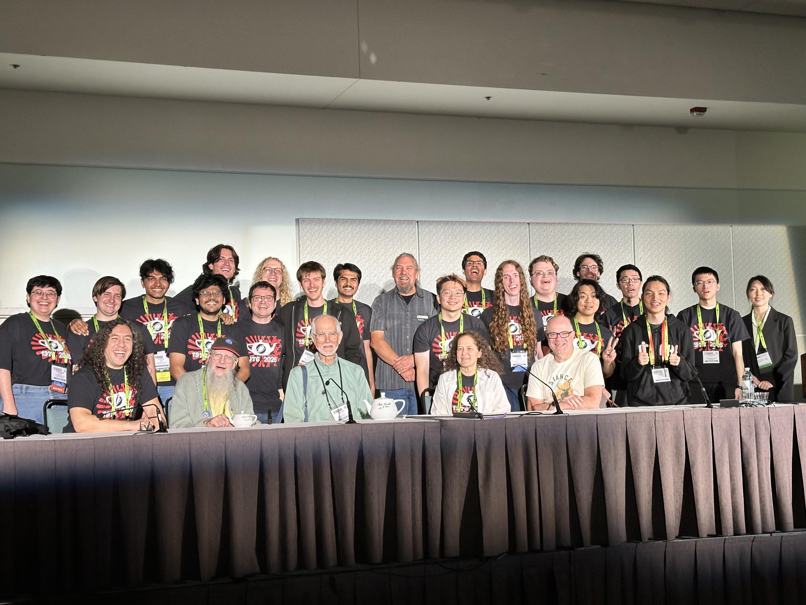 The group of Utahns just after the panel on the Utah teapot.
