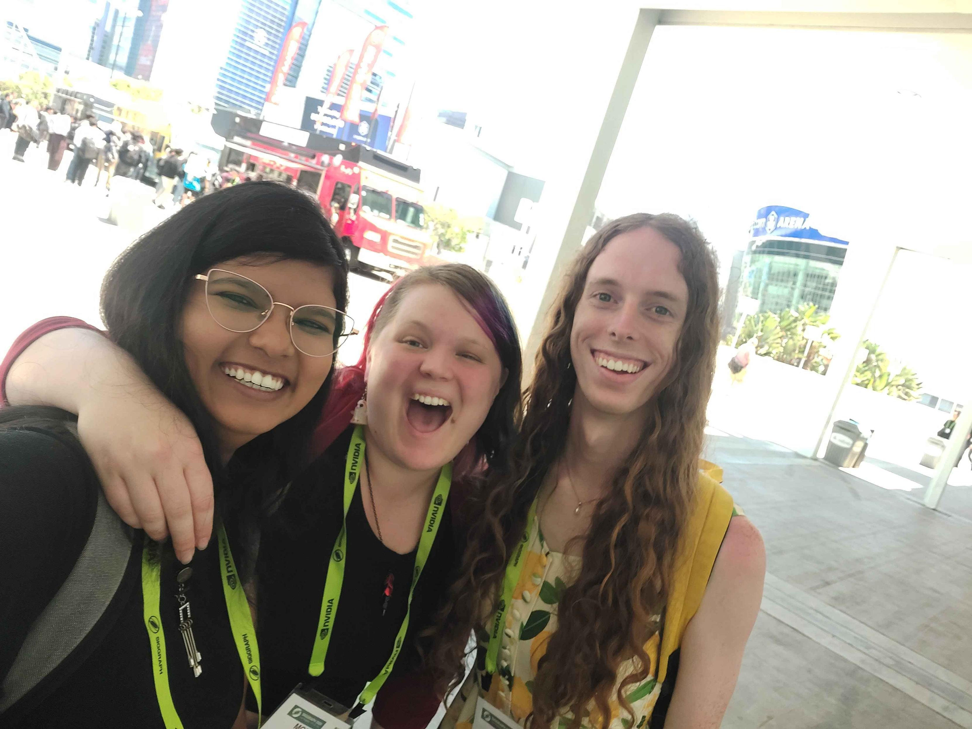 Harsita (IG @harsitanimation), Morgan (IG @wttle_animation), and Thalia at the food trucks.